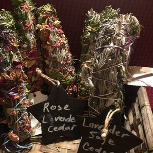 Lavender Rose Cedar Smudge Sticks